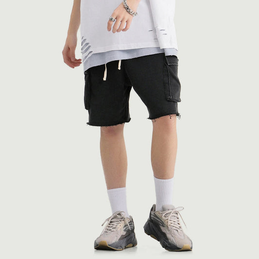 Stay Wild Raw Hem Cargo Shorts