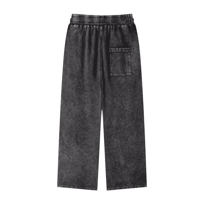 Acid Wash Straight Leg Trousers