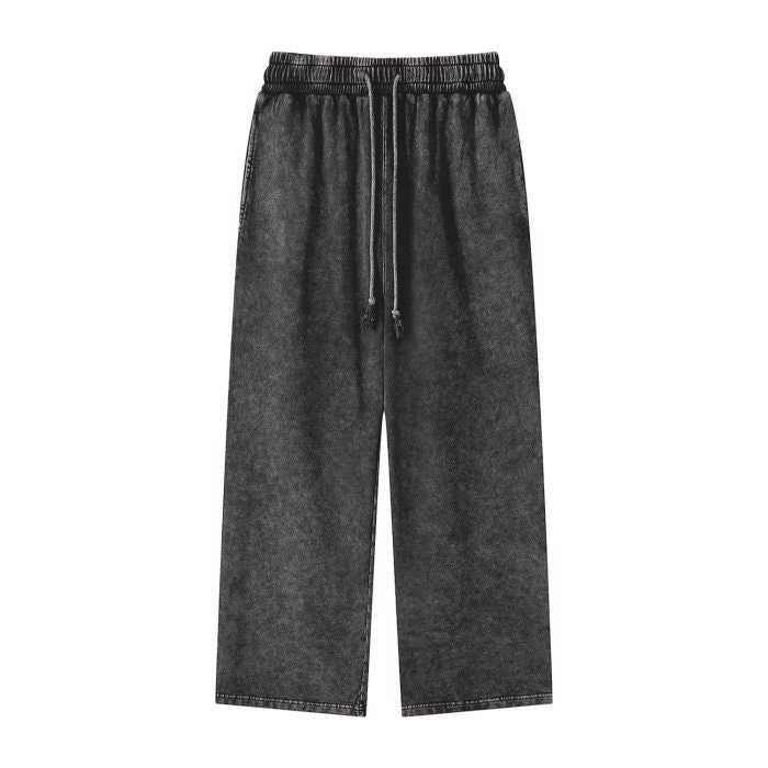 Acid Wash Straight Leg Trousers